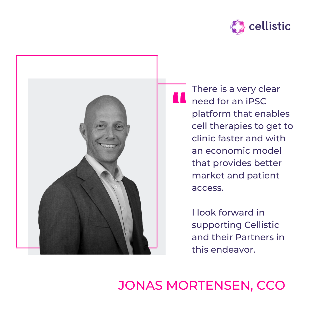 Cellistic Announces the Appointment of Jonas Mortensen as New Chief Commercial Officer